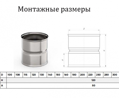Продаем адаптер мм 1,0мм нерж ф140х140,(мама/мама) h=120мм умк в Азнакаево по доступным ценам.